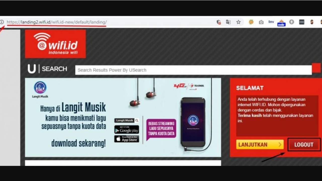 cara logout wifi id