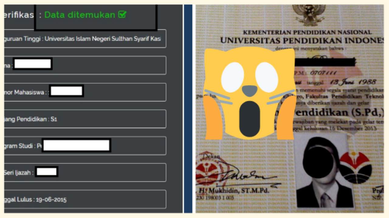 ijazah tidak terdaftar di dikti